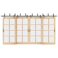 Kit di Binari per Porte Scorrevoli 427 cm Acciaio Nero 3295746