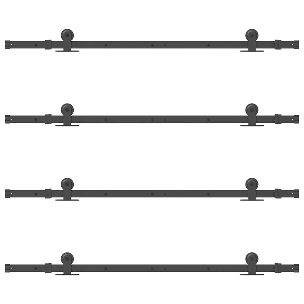 Kit di Binari per Porte Scorrevoli 305 cm Acciaio Nero 3295747