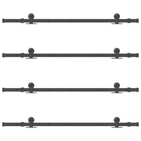 Kit di Binari per Porte Scorrevoli 305 cm Acciaio Nero 3295747