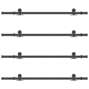 Kit di Binari per Porte Scorrevoli 305 cm Acciaio Nero 3295747