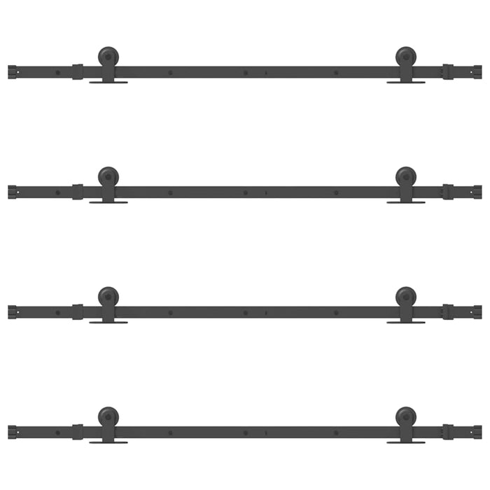 Kit di Binari per Porte Scorrevoli 305 cm Acciaio Nero 3295747