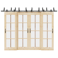 Kit di Binari per Porte Scorrevoli 305 cm Acciaio Nero 3295747