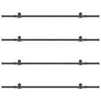 vidaXL Kit di Binari per Porte Scorrevoli 427 cm Acciaio Nero