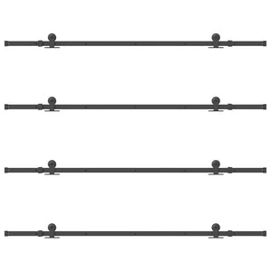 vidaXL Kit di Binari per Porte Scorrevoli 427 cm Acciaio Nero