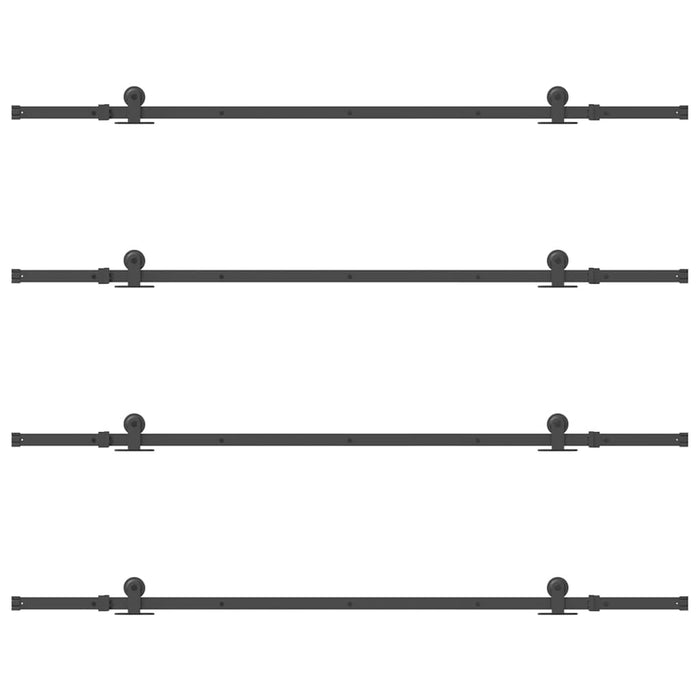 vidaXL Kit di Binari per Porte Scorrevoli 427 cm Acciaio Nero