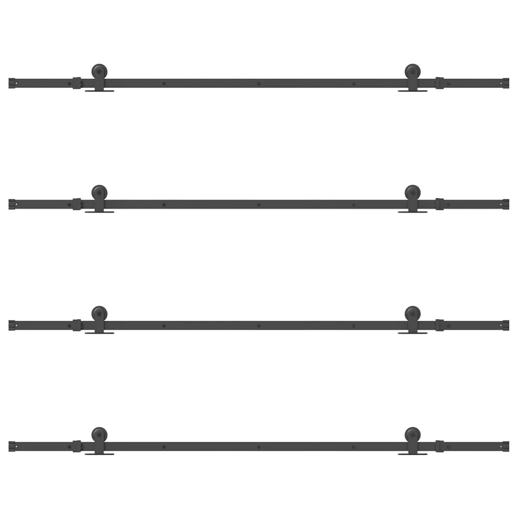 Kit di Binari per Porte Scorrevoli 427 cm Acciaio Nero 3295748