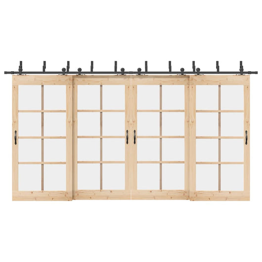 vidaXL Kit di Binari per Porte Scorrevoli 427 cm Acciaio Nero