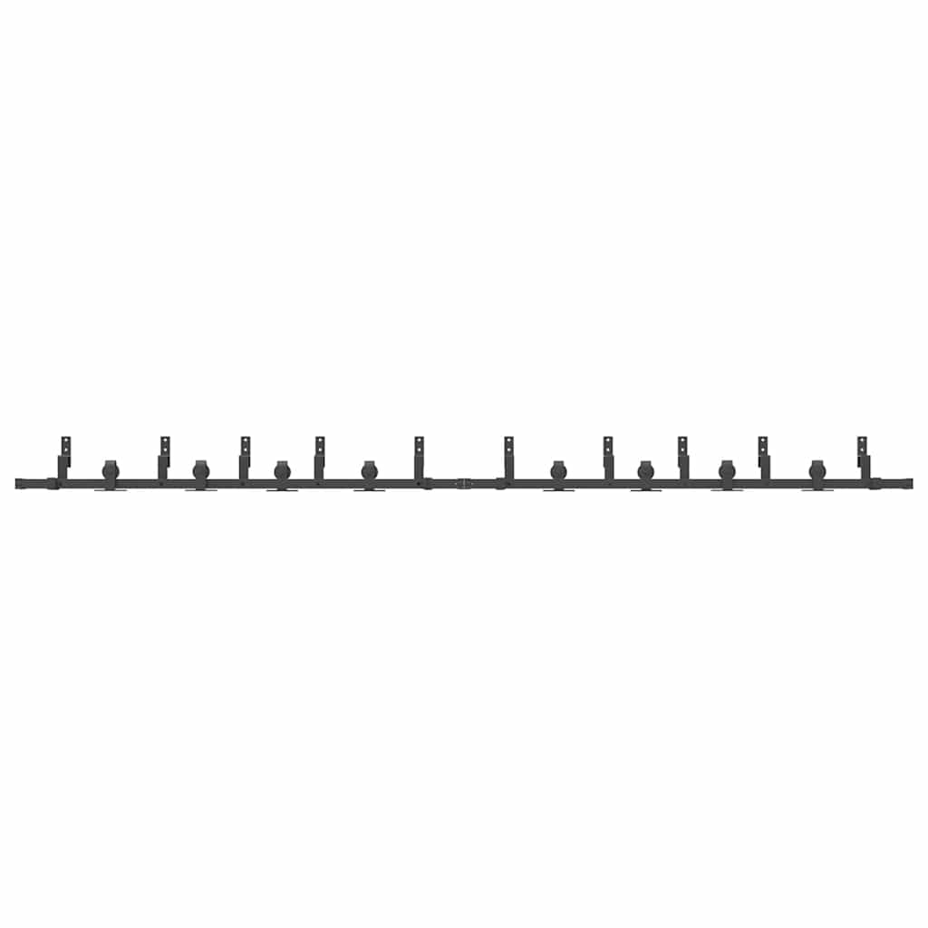 vidaXL Kit di Binari per Porte Scorrevoli 366 cm Acciaio Nero