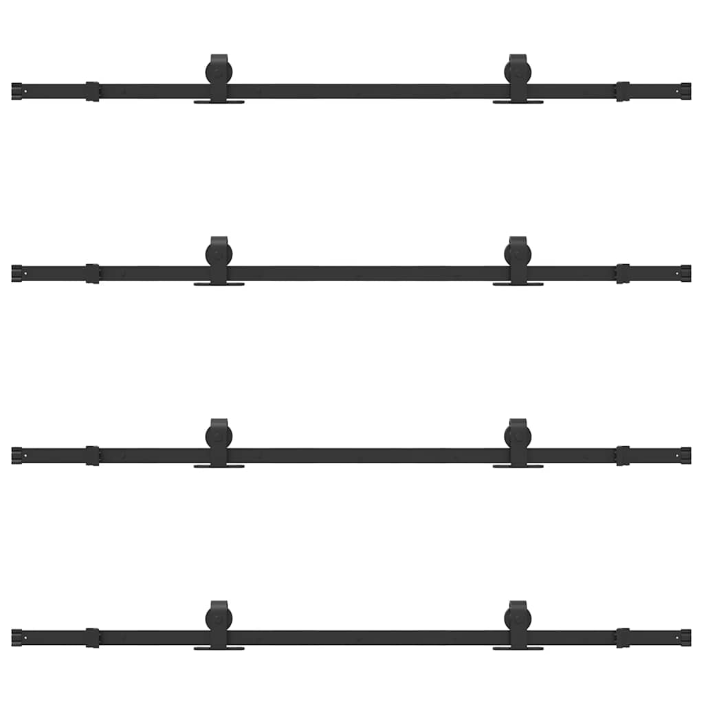 vidaXL Kit di Binari per Porte Scorrevoli 366 cm Acciaio Nero