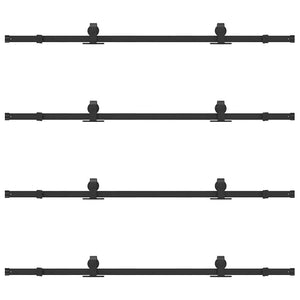 vidaXL Kit di Binari per Porte Scorrevoli 366 cm Acciaio Nero