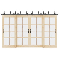 vidaXL Kit di Binari per Porte Scorrevoli 366 cm Acciaio Nero