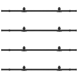 Kit di Binari per Porte Scorrevoli 400 cm Acciaio Nero 3295750