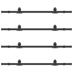 Kit di Binari per Porte Scorrevoli 305 cm Acciaio Nero 3295751
