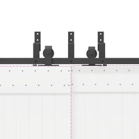 Kit di Binari per Porte Scorrevoli 427 cm Acciaio Nero