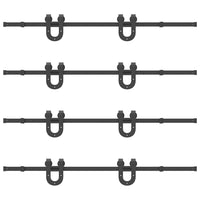 Kit di Binari per Porte Scorrevoli 366 cm Acciaio Nero