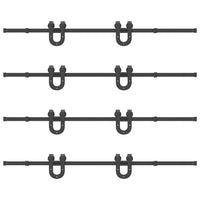 Kit di Binari per Porte Scorrevoli 400 cm Acciaio Nero 3295754