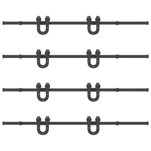 Kit di Binari per Porte Scorrevoli 400 cm Acciaio Nero 3295754