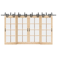 vidaXL Kit di Binari per Porte Scorrevoli 400 cm Acciaio Nero