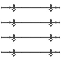 Kit di Binari per Porte Scorrevoli 305 cm Acciaio Nero 3295755