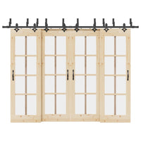 Kit di Binari per Porte Scorrevoli 305 cm Acciaio Nero 3295755