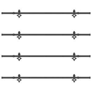 Kit di Binari per Porte Scorrevoli 427 cm Acciaio Nero 3295756