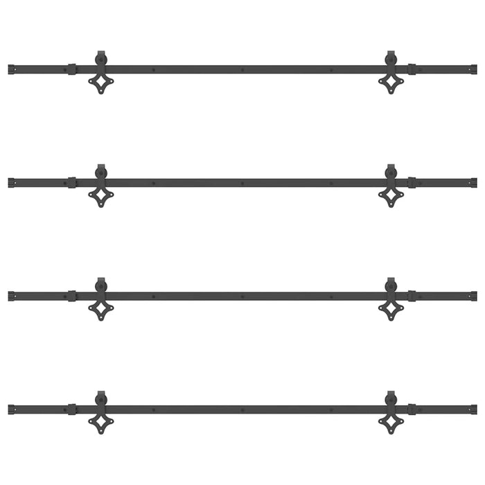 vidaXL Kit di Binari per Porte Scorrevoli 427 cm Acciaio Nero