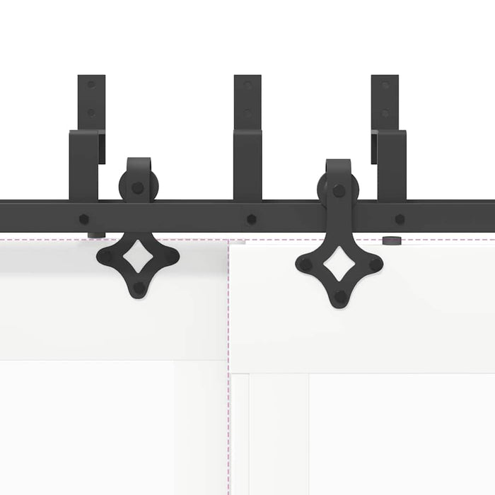 vidaXL Kit di Binari per Porte Scorrevoli 427 cm Acciaio Nero