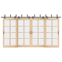 Kit di Binari per Porte Scorrevoli 427 cm Acciaio Nero 3295756