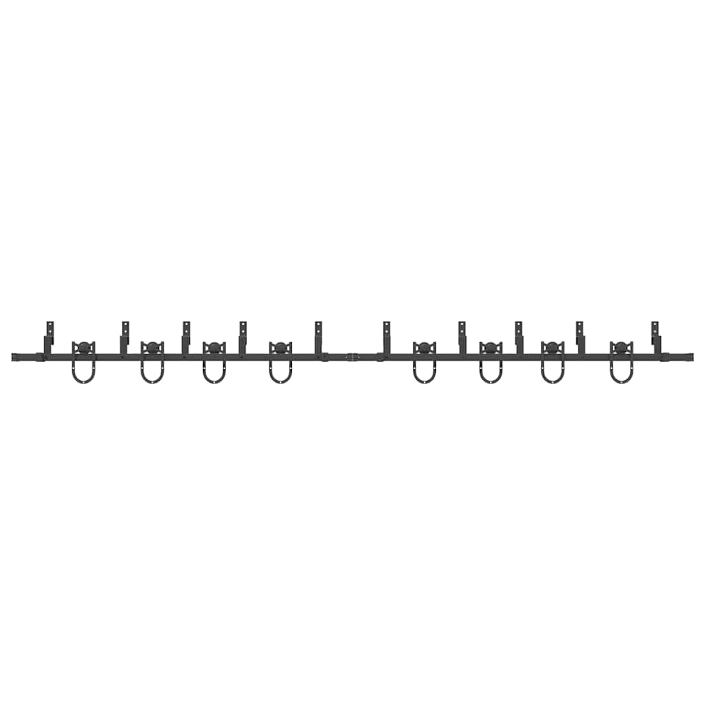 Kit di Binari per Porte Scorrevoli 366 cm Acciaio Nero 3295757