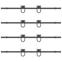 Kit di Binari per Porte Scorrevoli 366 cm Acciaio Nero 3295757