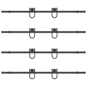 Kit di Binari per Porte Scorrevoli 366 cm Acciaio Nero 3295757