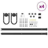 vidaXL Kit di Binari per Porte Scorrevoli 366 cm Acciaio Nero