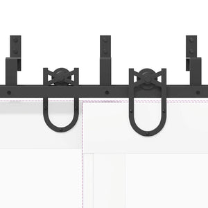 Kit di Binari per Porte Scorrevoli 366 cm Acciaio Nero 3295757