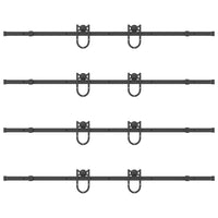 Kit di Binari per Porte Scorrevoli 400 cm Acciaio Nero 3295758