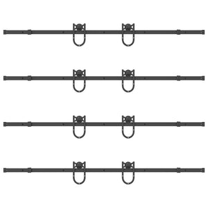Kit di Binari per Porte Scorrevoli 400 cm Acciaio Nero 3295758