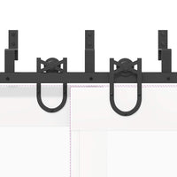 Kit di Binari per Porte Scorrevoli 400 cm Acciaio Nero 3295758
