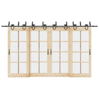 Kit di Binari per Porte Scorrevoli 400 cm Acciaio Nero 3295758