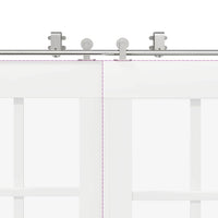 Kit Binari Porta Scorrevole 183 cm Acciaio Inossidabile Argento 3295759