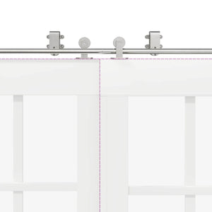 Kit Binari Porta Scorrevole 183 cm Acciaio Inossidabile Argento 3295759