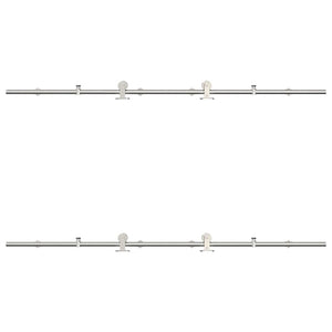 vidaXL Kit Binari Porta Scorrevole 200 cm Acciaio Inossidabile Argento