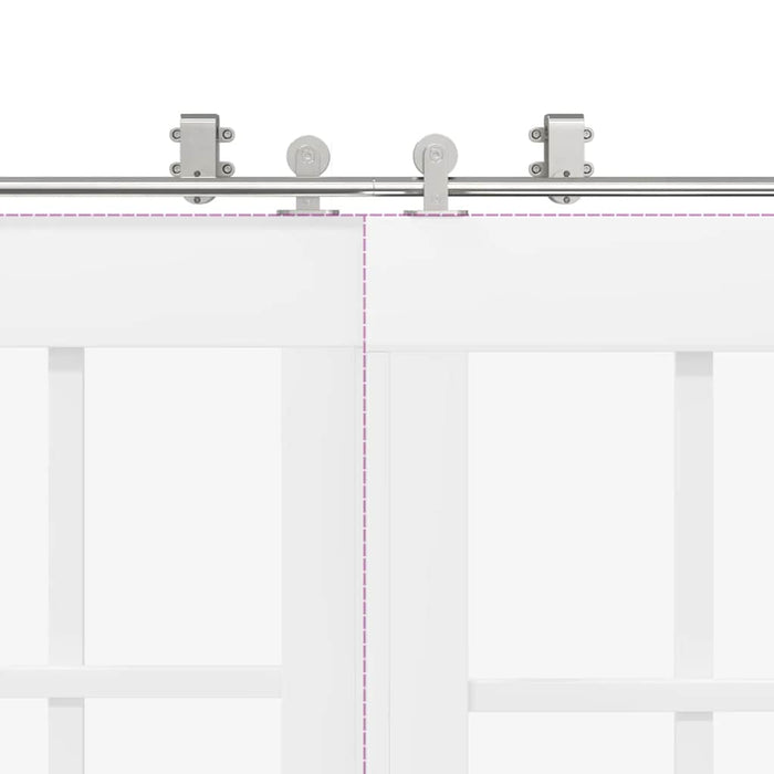 Kit Binari Porta Scorrevole 200 cm Acciaio Inossidabile Argento 3295760