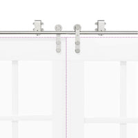 vidaXL Kit Binari Porta Scorrevole 183 cm Acciaio Inossidabile Argento