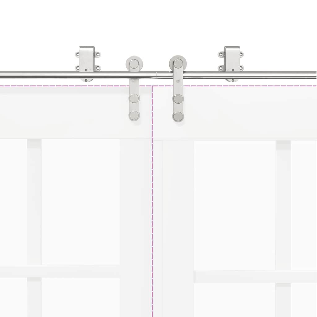 vidaXL Kit Binari Porta Scorrevole 200 cm Acciaio Inossidabile Argento