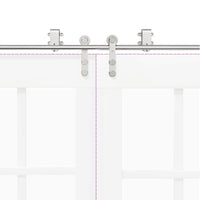 vidaXL Kit Binari Porta Scorrevole 200 cm Acciaio Inossidabile Argento