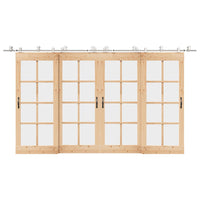 vidaXL Kit Binari Porta Scorrevole 200 cm Acciaio Inossidabile Argento