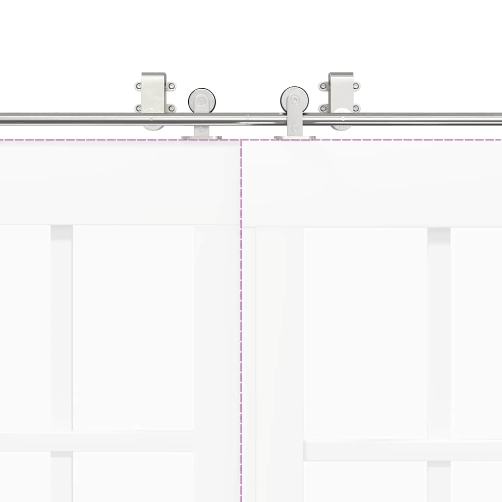 vidaXL Kit Binari Porta Scorrevole 183 cm Acciaio Inossidabile Argento