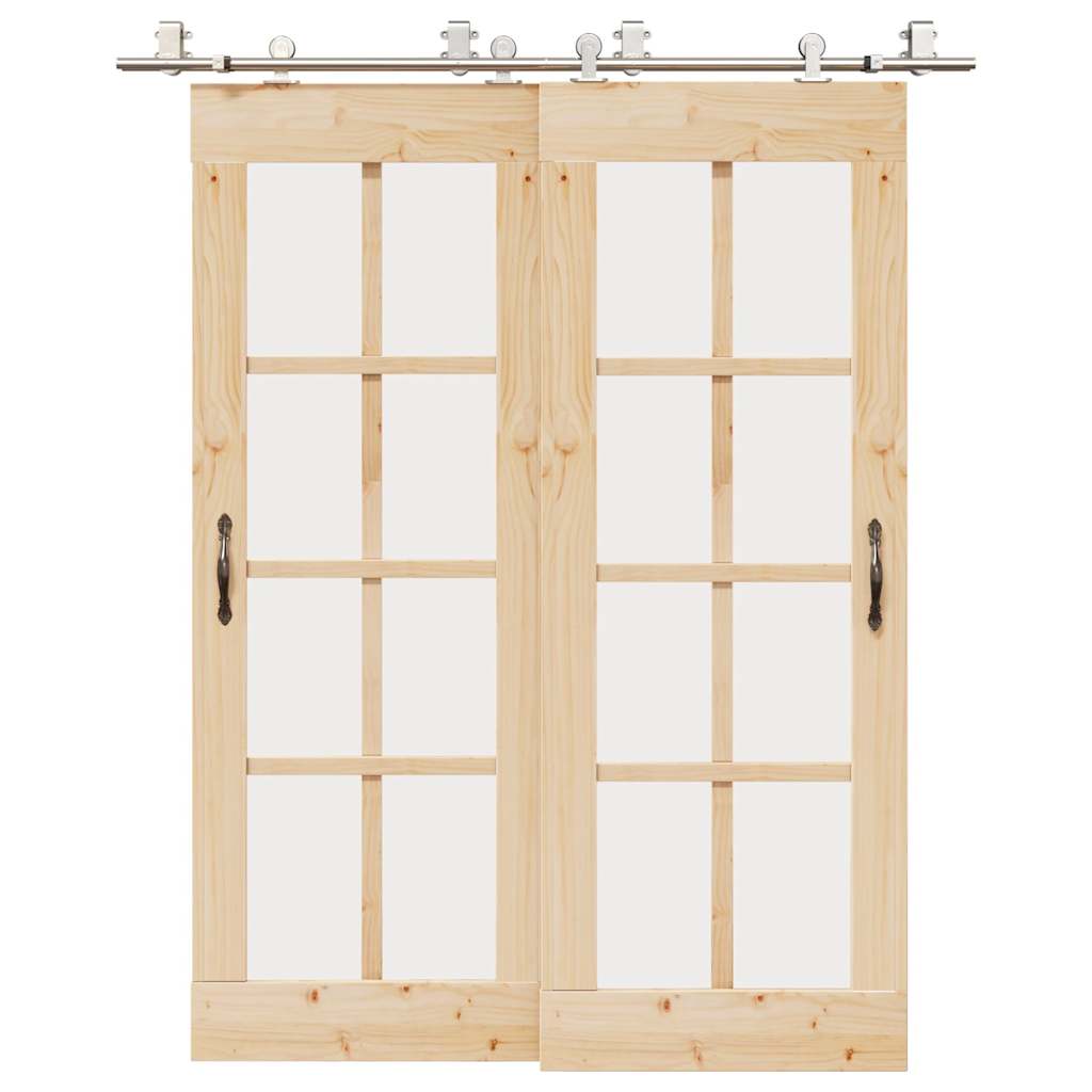 vidaXL Kit Binari Porta Scorrevole 183 cm Acciaio Inossidabile Argento