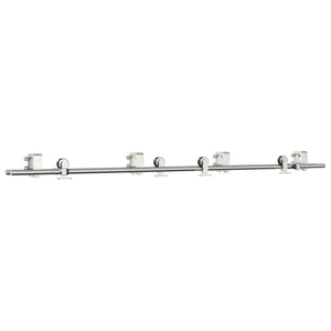 Kit Binari Porta Scorrevole 200 cm Acciaio Inossidabile Argento