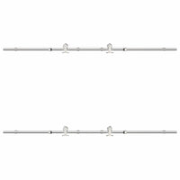 Kit Binari Porta Scorrevole 200 cm Acciaio Inossidabile Argento 3295764