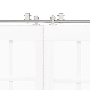 Kit Binari Porta Scorrevole 200 cm Acciaio Inossidabile Argento 3295764